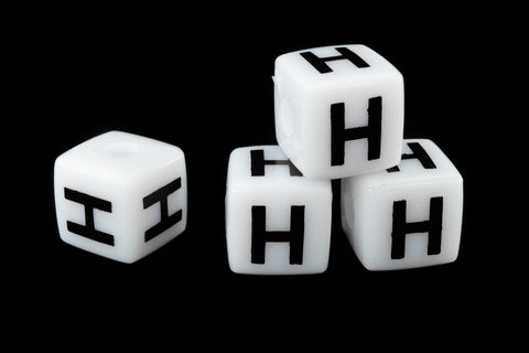 11mm Plastic "H" Letter Cube (4 Pcs) #ADB508
