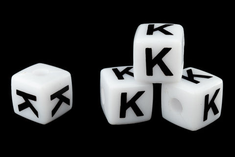 11mm Plastic "K" Letter Cube (4 Pcs) #ADB511