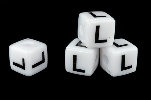 11mm Plastic "L" Letter Cube (4 Pcs) #ADB512