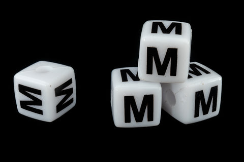 11mm Plastic "M" Letter Cube (4 Pcs) #ADB513