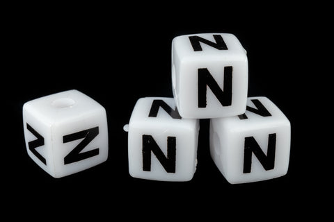 11mm Plastic "N" Letter Cube (4 Pcs) #ADB514