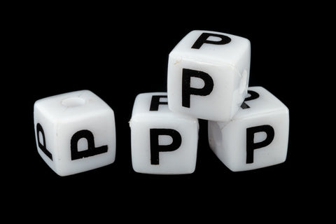 11mm Plastic "P" Letter Cube (4 Pcs) #ADB516