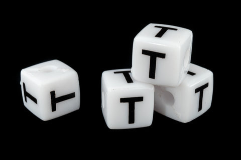 11mm Plastic "T" Letter Cube (4 Pcs) #ADB520