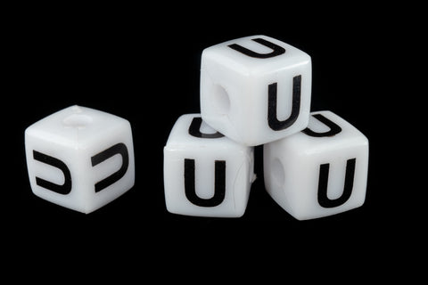 11mm Plastic "U" Letter Cube (4 Pcs) #ADB521