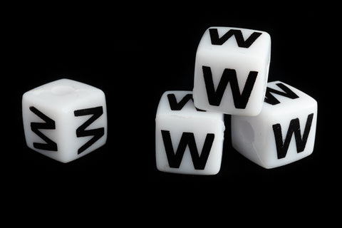 11mm Plastic "W" Letter Cube (4 Pcs) #ADB523