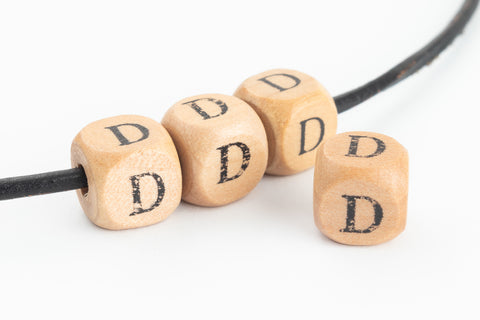 11mm Wood "D" Letter Cube #ADB604