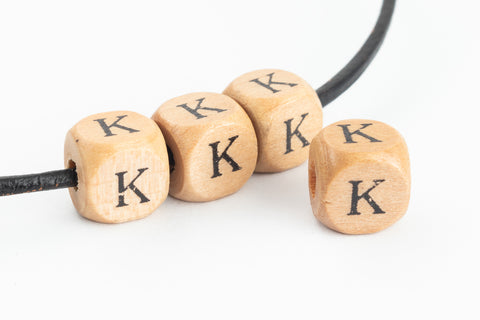 11mm Wood "K" Letter Cube #ADB611
