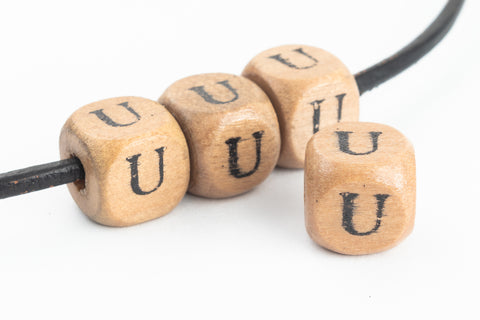 11mm Wood "U" Letter Cube #ADB621