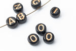6mm Black Glass "O" Alphabet Bead #ADB715