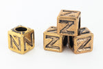 6mm Gold Plastic "Z" Letter Cube #ADB826