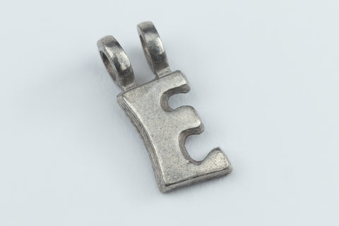 8mm Pewter Letter "E" Charm #ADC005