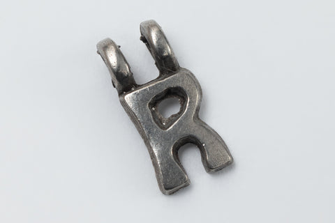 8mm Pewter Letter "R" Charm #ADC018