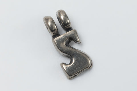 8mm Pewter Letter "S" Charm #ADC019