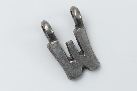 8mm Pewter Letter "W" Charm #ADC023