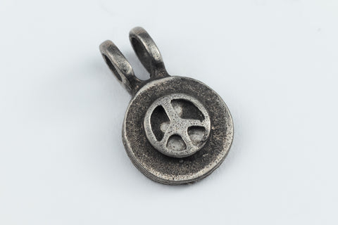 8mm Pewter Peace Sign Charm #ADC034