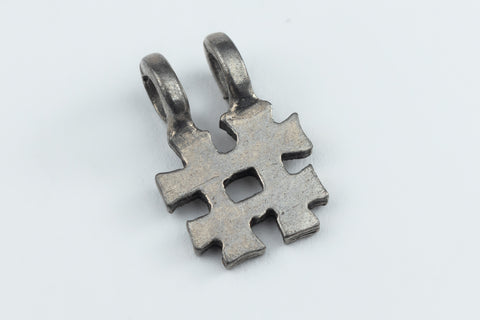 8mm Pewter Hashtag Charm #ADC035