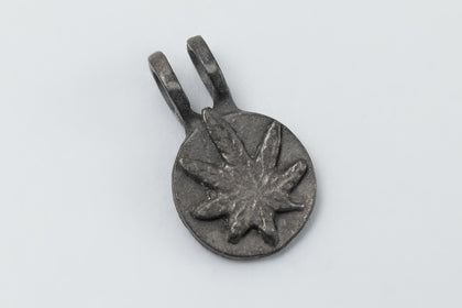 8mm Pewter Marijuana Leaf Charm #ADC040