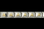 10mm Silver and Gold "A" Expandable Letter Beads (18 Pcs) #ADD601