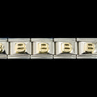 10mm Silver and Gold "B" Expandable Letter Beads (18 Pcs) #ADD602