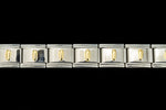 10mm Silver and Gold "I" Expandable Letter Beads (18 Pcs) #ADD609