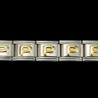 10mm Silver and Gold "P" Expandable Letter Beads (18 Pcs) #ADD616