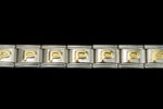10mm Silver and Gold "P" Expandable Letter Beads (18 Pcs) #ADD616