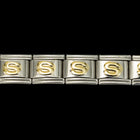 10mm Silver and Gold "S" Expandable Letter Beads (18 Pcs) #ADD619