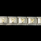 10mm Silver and Gold "Y" Expandable Letter Beads (18 Pcs) #ADD625