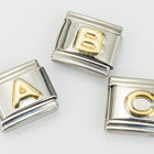 10mm Silver and Gold "B" Expandable Letter Beads (18 Pcs) #ADD602
