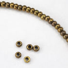 4mm Antique Brass Barrel Bead (15 Pcs) #AGM052-General Bead