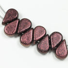 5mm x 8mm Matte Metallic Dark Violet 2 Hole Amos Par Puca Beads (5 Gm 3 Pack, 100 Gm)