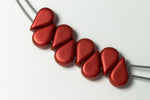 5mm x 8mm Matte Metallic Red 2 Hole Amos Par Puca Beads (5 Gm 3 Pack, 100 Gm)