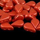 5mm x 8mm Matte Metallic Red 2 Hole Amos Par Puca Beads (5 Gm 3 Pack, 100 Gm)