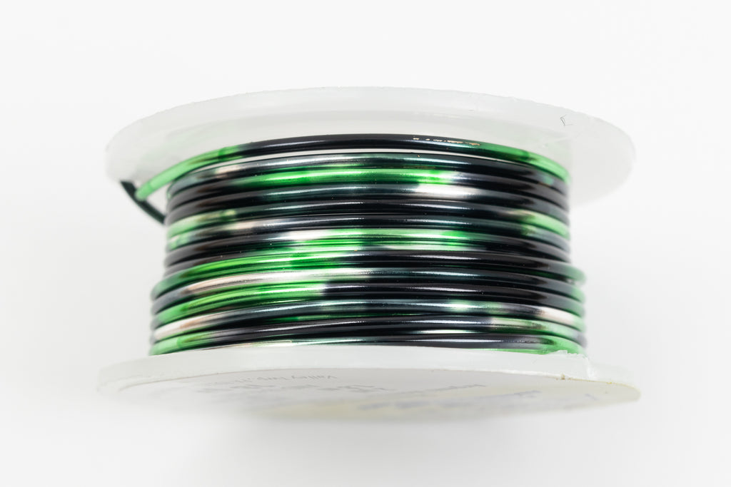 18 Gauge Silver/Black/Green Artistic Craft Wire- 2 Yard (Spool, 6