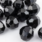 Beadery Opaque Black Faceted Round Beads (4mm, 6mm, 8mm, 10mm, 12mm)-General Bead