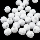 Beadery Opaque White Faceted Round Beads (4mm, 6mm, 8mm, 10mm)-General Bead