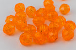 Beadery Transparent Orange Faceted Round Beads (6mm, 8mm)-General Bead