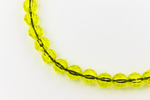 Beadery Transparent Pale Yellow Faceted Round Beads (4mm, 6mm, 8mm, 10mm)-General Bead
