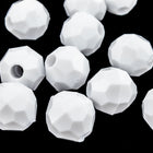 Beadery Opaque White Faceted Round Beads (4mm, 6mm, 8mm, 10mm)-General Bead