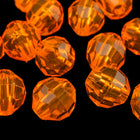 Beadery Transparent Orange Faceted Round Beads (6mm, 8mm)-General Bead