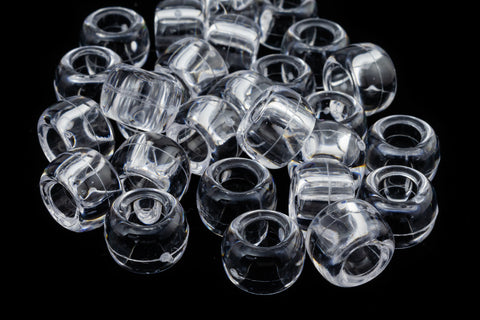 6mm x 9mm Beadery Transparent Crystal Pony Plastic Craft Bead-General Bead