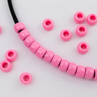 6mm x 9mm Beadery Opaque Baby Pink Pony Plastic Craft Bead-General Bead