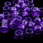 6mm x 9mm Beadery Transparent Amethyst Pony Plastic Craft Bead-General Bead