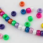 6mm x 9mm Beadery "Pearl Multi" Pony Plastic Craft Bead Mix-General Bead