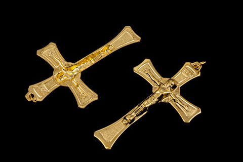 48mm Gold Plated Crucifix #BGH045-General Bead