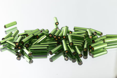 3mm Silver Lined Olive Miyuki Smooth Bugle (125 Gm, 250 Gm)