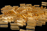6mm 24kt Gold Lined Crystal Miyuki Smooth Bugle (5 Gm, 50 Gm, 100 Gm)