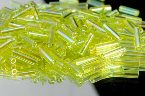 6mm Transparent Chartreuse AB Miyuki Smooth Bugle (8.5 Gm, 125 Gm, 250 Gm)