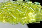 3mm Transparent Chartreuse AB Miyuki Smooth Bugle (125 Gm, 250 Gm)