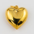 17mm Gold Plated Puffed Heart Charm #BGN045-General Bead